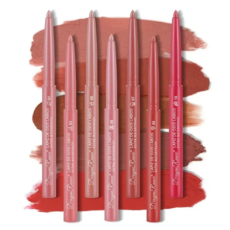 Cameo Brown Lip Stick Lipliner Pencil 12-color Set Draw Outline The Lip Line Pen Matte Long-lasting Lipstick Pink Velvet Makeup 240621