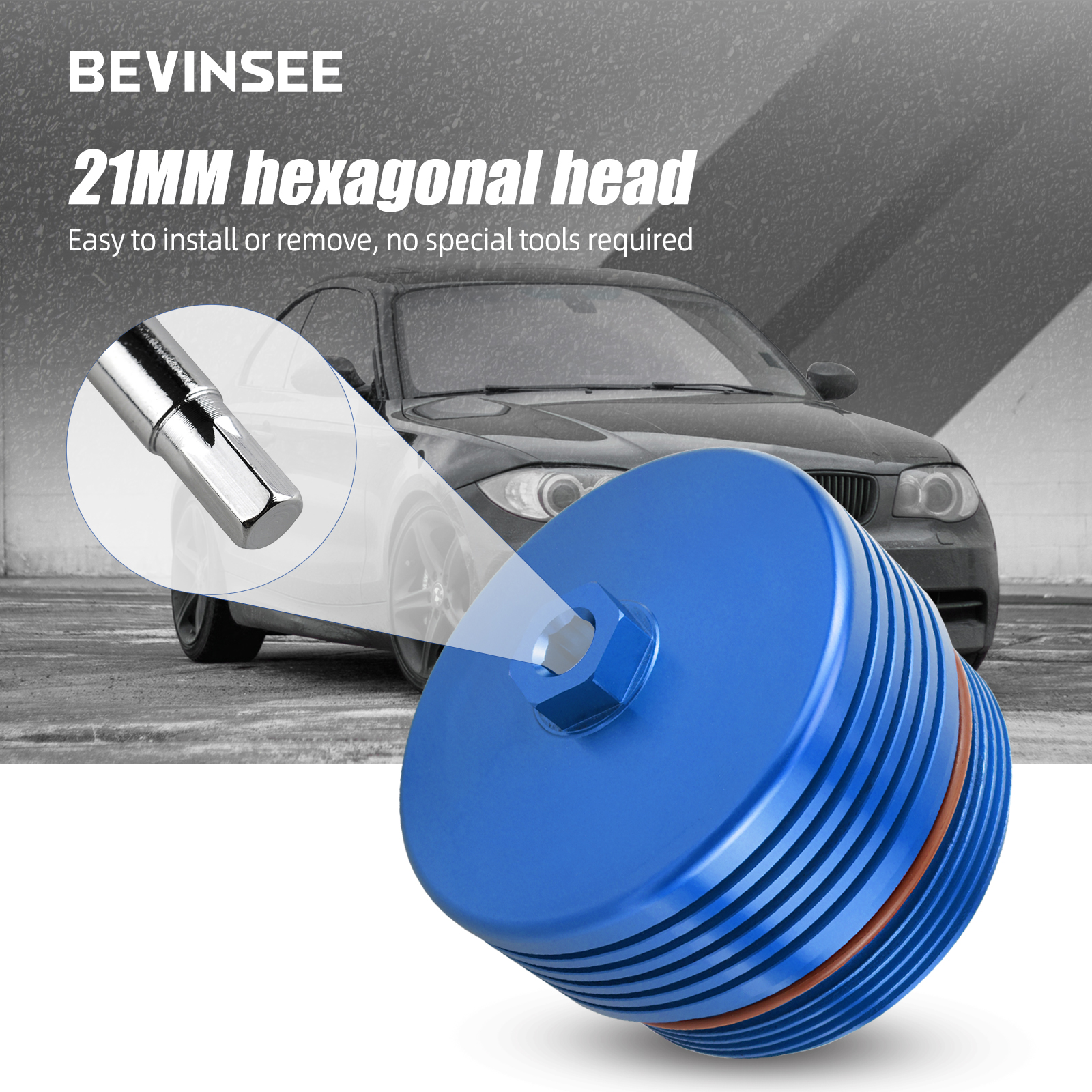 BEVINSEE Oil Filter Cover Filter Housing For BMW E60 E90 E92 F10 E82 E83 E70 335i 135i 535i X3 X5 Z4 N54 N55 Engine 11427525334