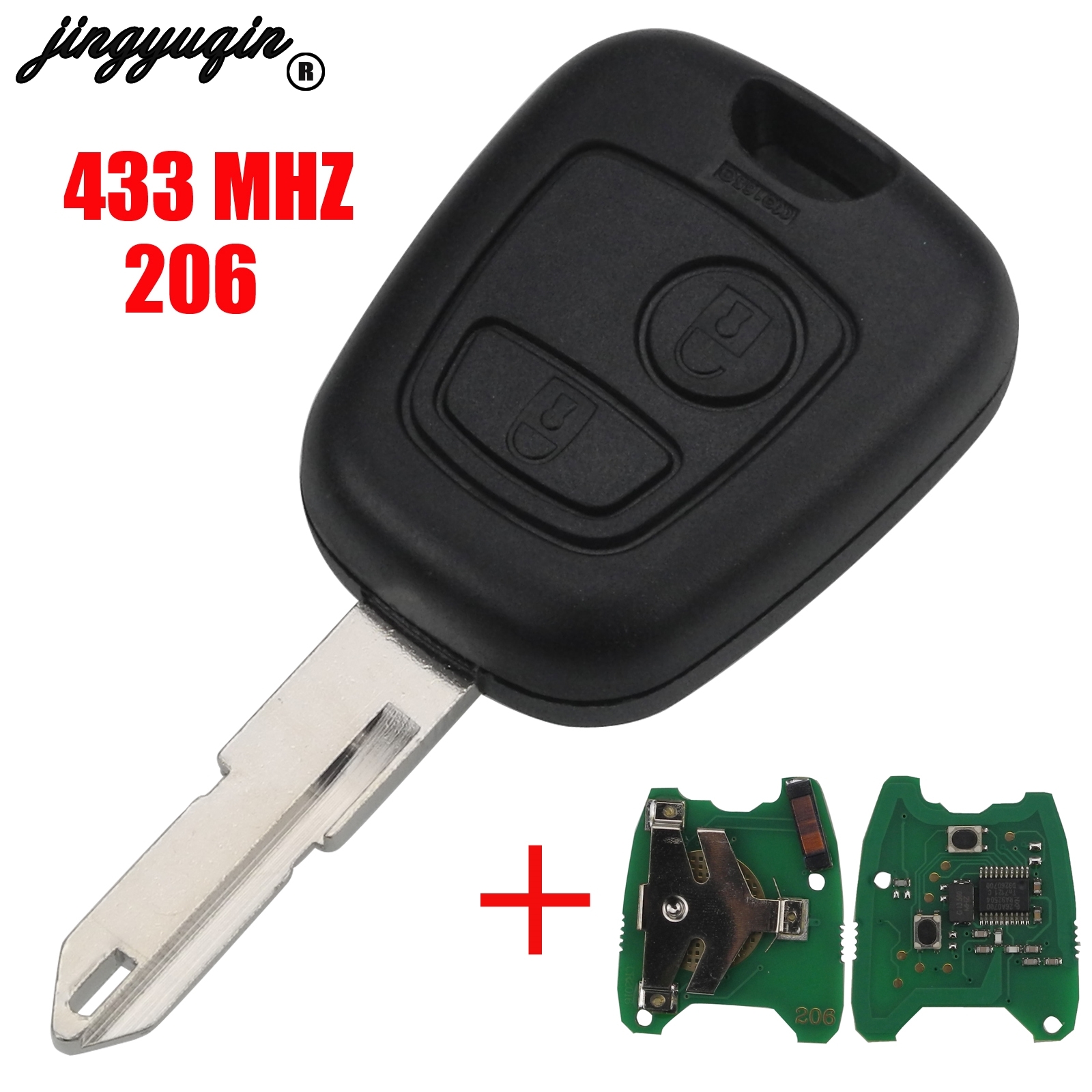jingyuqin 2 Buttons ASK NE73 Blade Remote Key Shell Fob Controller Fit For PEUGEOT 206 433MHZ With PCF7961 Transponder Chip 3deb3 5 a5a27