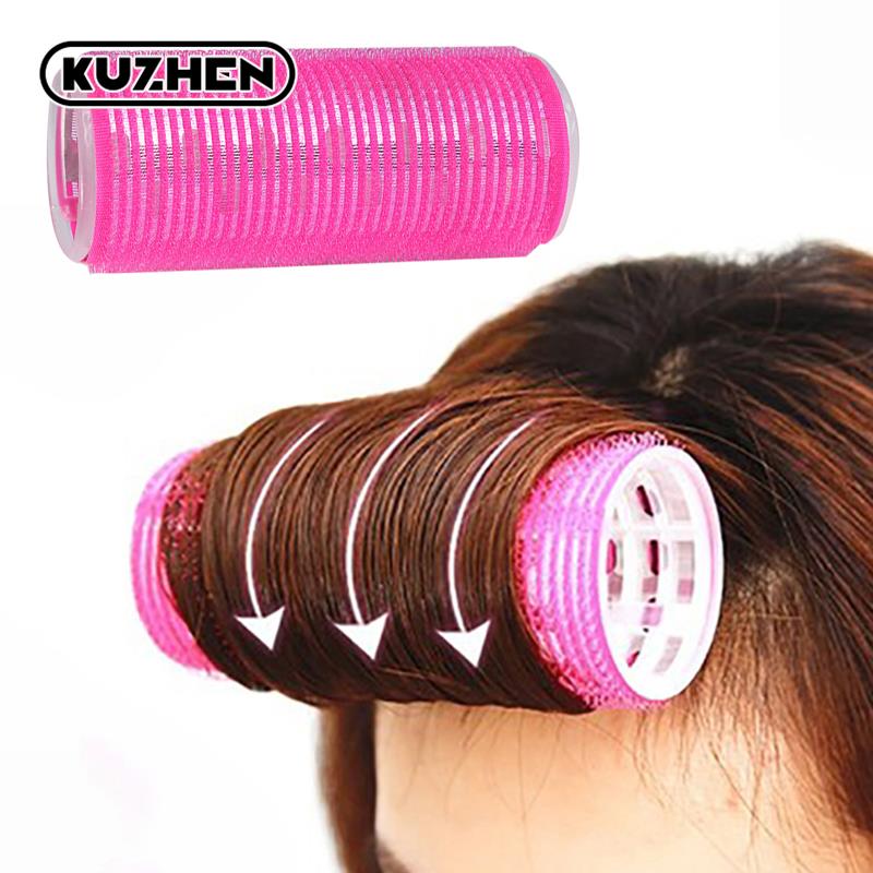 Self Size Grip Different Hair Rollers Magic Curler Plastic Self-adhesive Hair Curling Hairdressing Tool Girl Beauty Styling Tool -adhesive smile -adhe