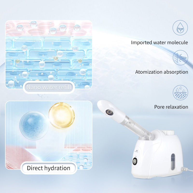 Newest Hot and Cold Sprayer Nano Mist Ozone Facial Spa Vapor Face Steamer Moisturizer Electric Support Stable Vaporizer Volcano 2d043