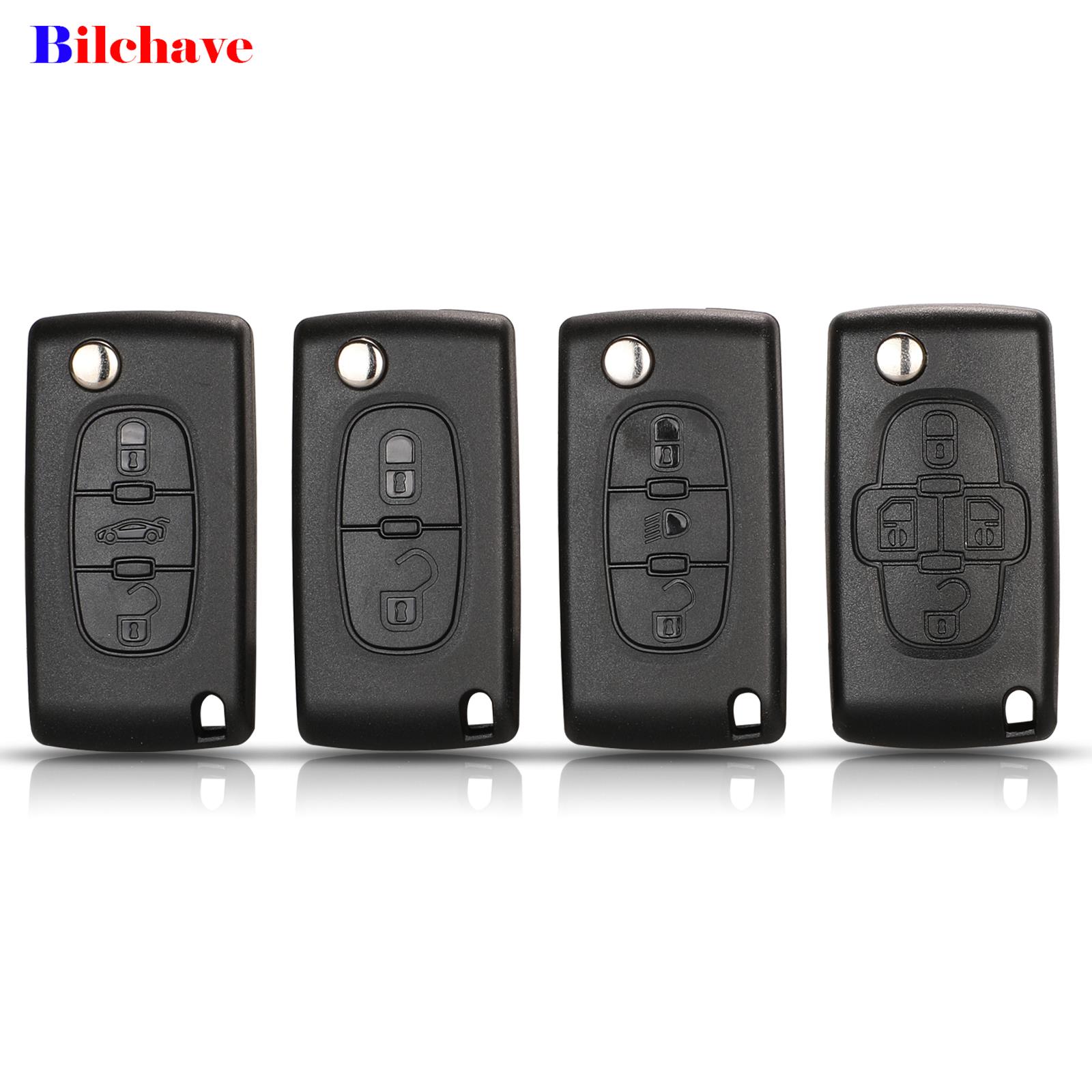 jingyuqin 2/3/4 Buttons Flip Remote Car Key Shell Case for Peugeot 207 307 308 407 607 807 Parer Citroen C2 C3 C4 C5 C6 Xsara 9d350 5 6aeb3