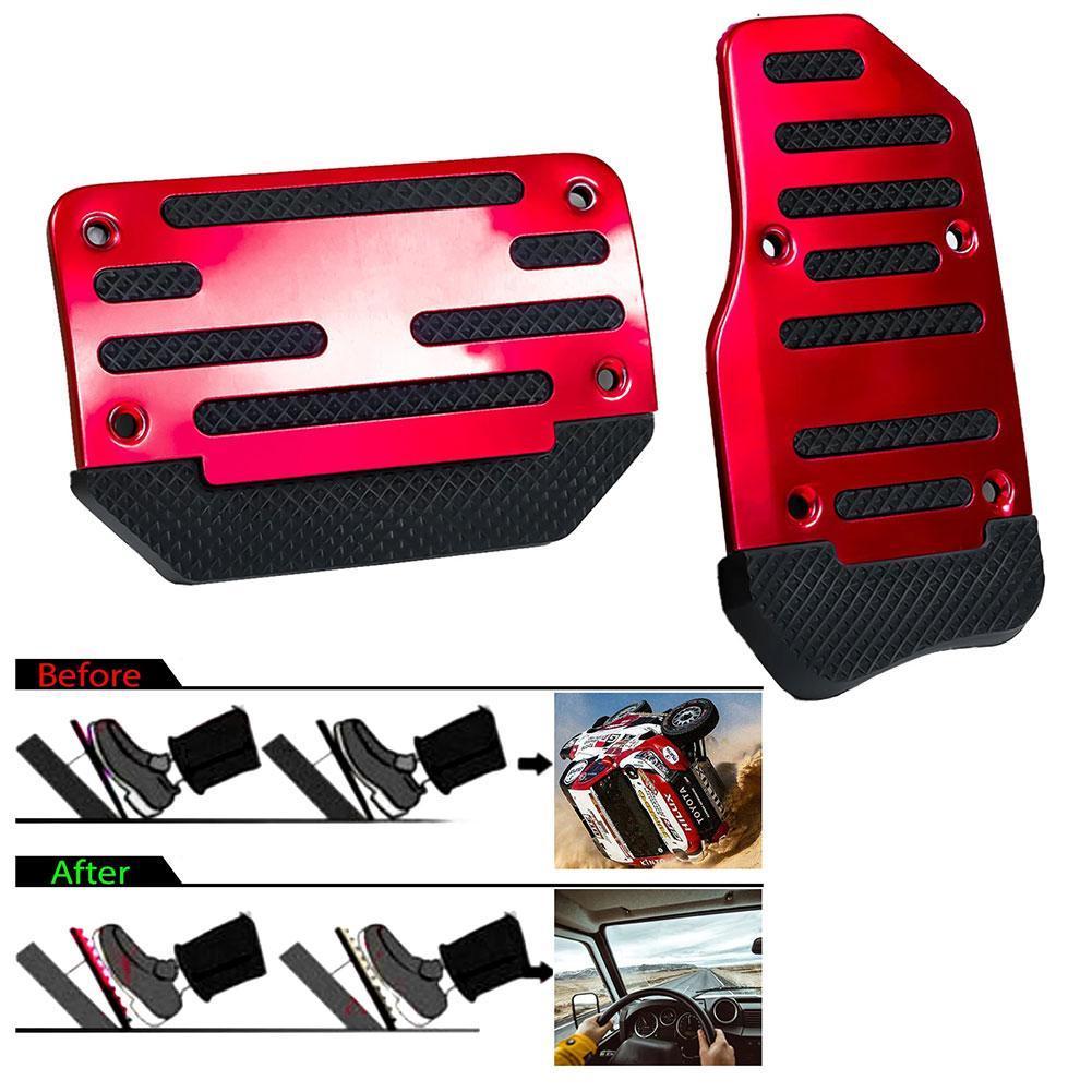 2pcs Automotive Accelerator Pedal Aluminum Alloy Anti Slip Automotive Pedal Or Brake Pedal Manual Accelerator Pedal