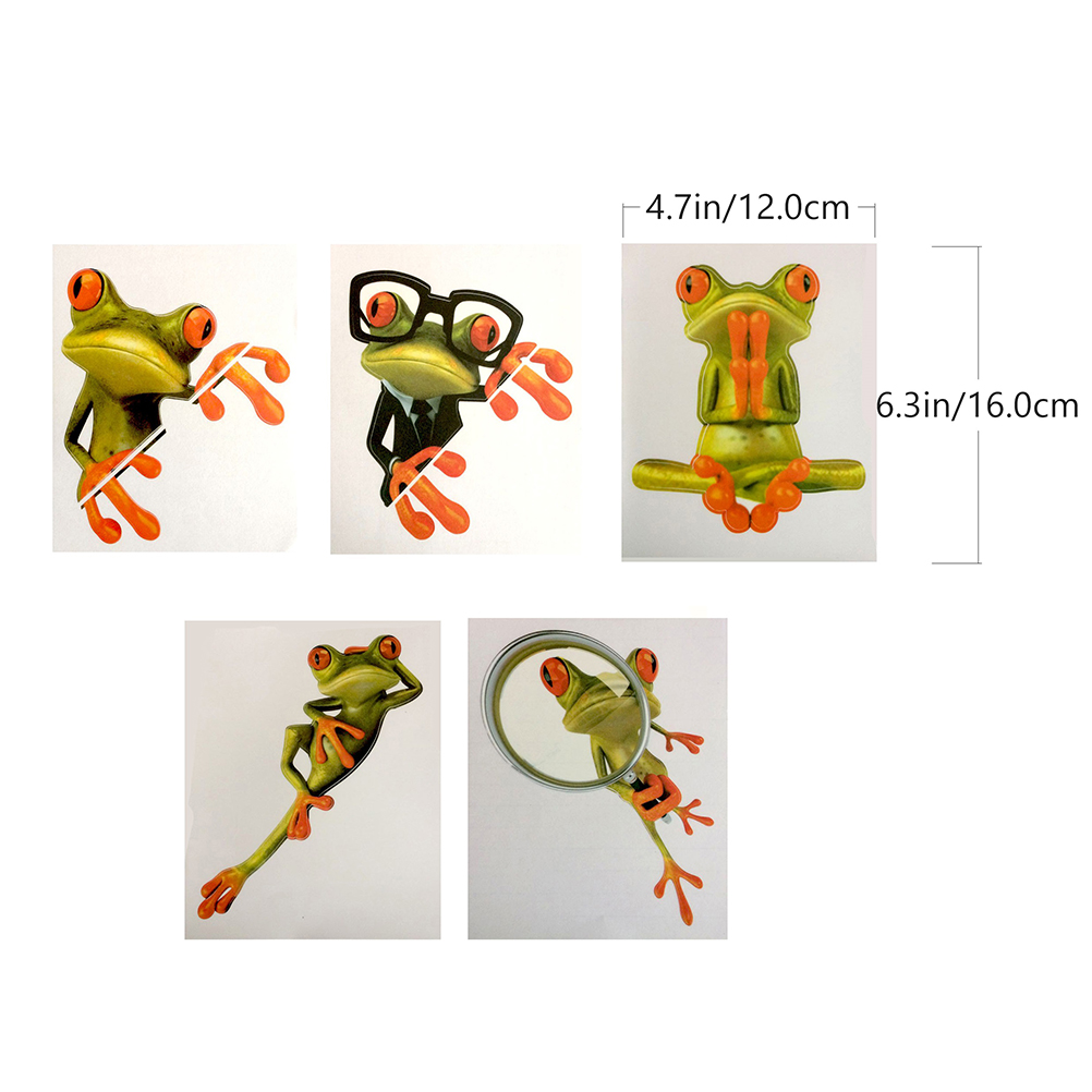 3D Frog Car Sticker Auto Decal Computer Stickers Laptop Self-adhesive Frogs Shape Skateboard Decor