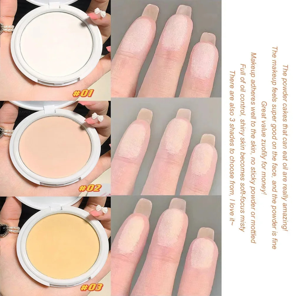 Pressed Powder Transparent White Brighten Oil Control Concealer Lasting Natural Face Makeup Setting Powder Waterproof Cosmetic 240704