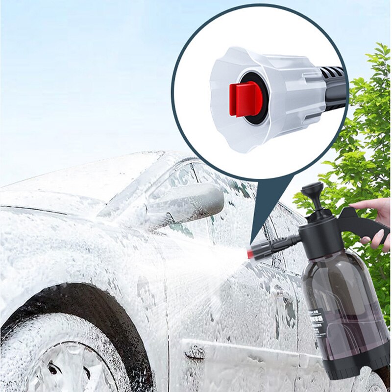2L Hand Pump Sprayer Snow Foam Gun Nozzle With Pressure Relief Vae Car Wash Spray Bottle Window Cleaning Tools