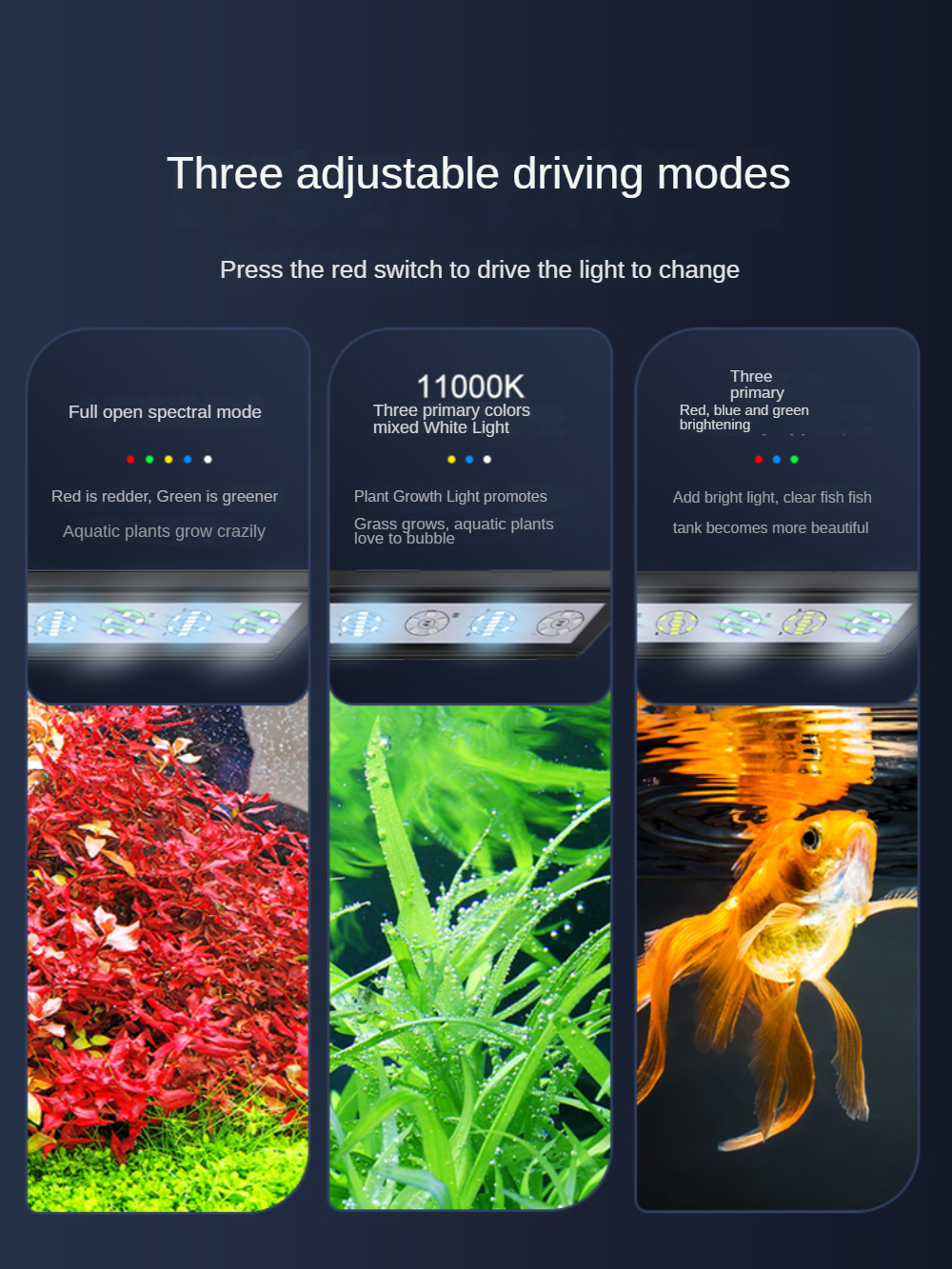 LED Aquarium Light Waterproof LED Tank Lamp Phone Control, 2 Kind of Bracket Brightening Algae Aquatic Plant Fish Full Spectrum