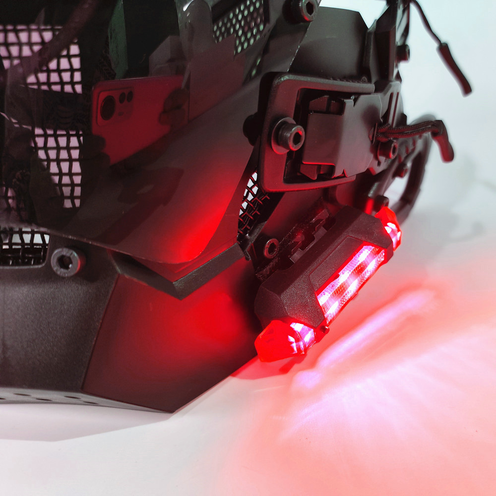 2pcs Custom Cyber Punk Unit Mask Accessory Cosplay Bicycle Flashing Light USB Charging LED Warning Light Parts Color Optional
