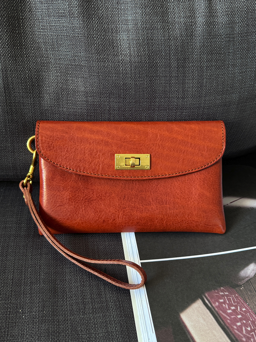 Women Clutch Genuine Bag Leather Wrist Strap Cell ddmysmile Phone Wallet Retro Long Purses Top End Cowhide Storage Bag Smile