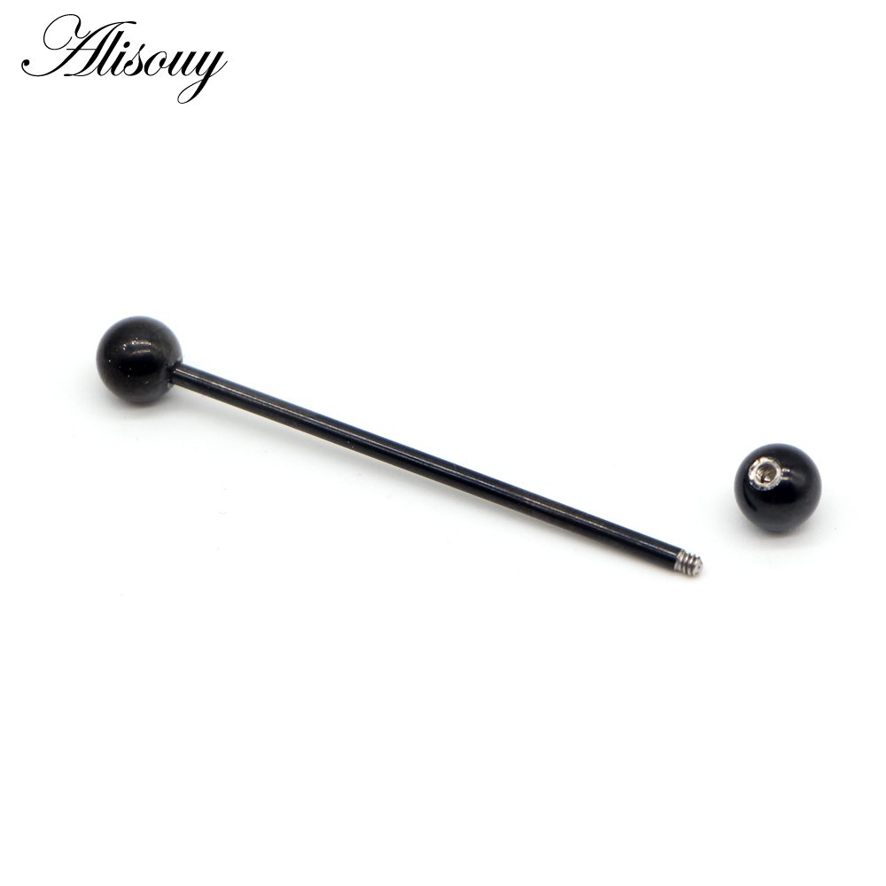 Alisouy PC G Unisex Tongue Ring Men Goth Punk screw Piercing Body Nose Lip Rings Ear Cartilage nail mm 5