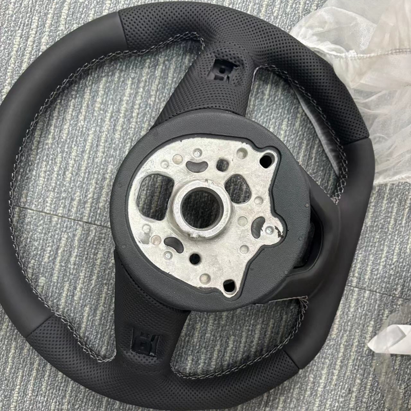 Steering Wheel For Audi A3 A4 A5 S3 S4 S5 2017-2022 Full Leather Flat-bottom Steering Wheel Sports Perforated Semi Perforated