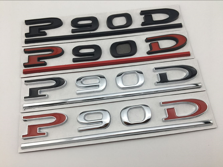 P75D P85D P90D P100D Underline ABS Letters Emblem for Tesla Model 3 Model X Model S Car Styling Trunk Badge Sticker Red Black