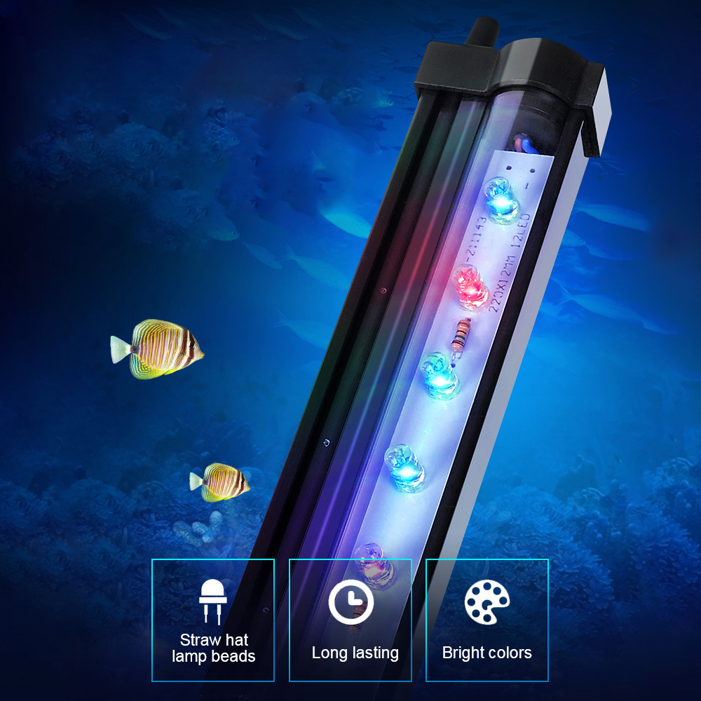 LED Bubble Light Slow Flash EU Plug Colorful Waterproof Suction Cup Aquarium Light Strip Fish Tank Decor Lighting Lamp