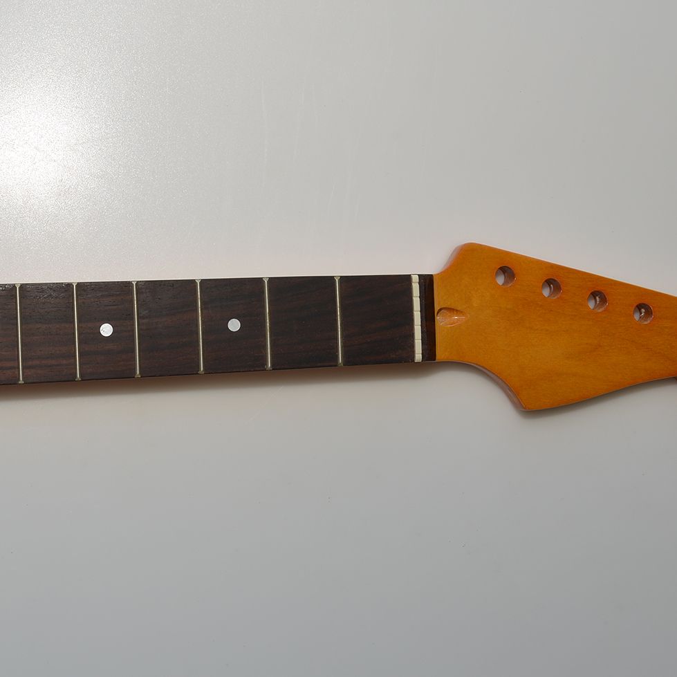 22 Frets ST Guitar Neck Canadian Maple Rosewood Fingerboard Yellow High Gloss For Electric Guitar Replacement