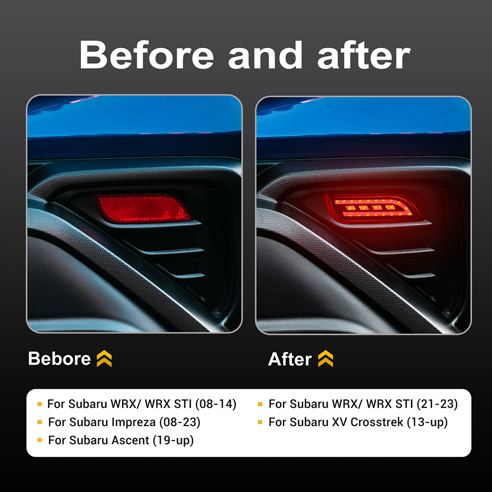 Rear Bumper Lights Running Brake Light For Subaru Impreza 08-23 XV Crosstrek 13-17 Ascent 19-23 21-23 08-14 RHD LHD