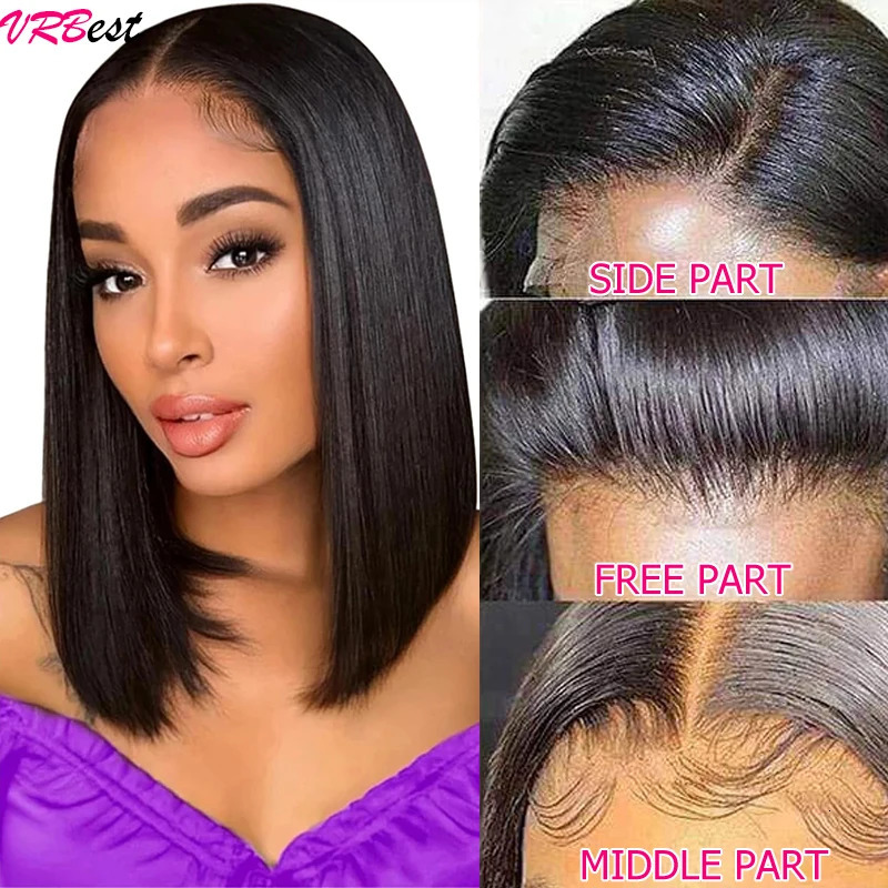 Straight Bob Wig Lace Front Human Hair Wigs For Women HD Transparent Full Lace Frontal Wig Glueless Wig Human Hair 240621 - view 4