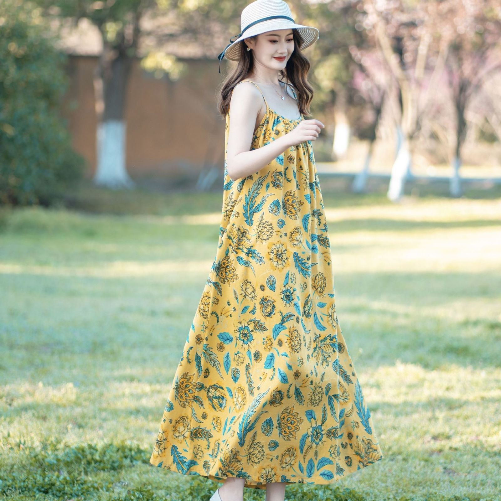 Summer Womens Strapless Bandeau Long Maxi Dress Floral Print Beach Boho Tube Sundress Sexy Sleeveless Backless Dresses Fema 210623