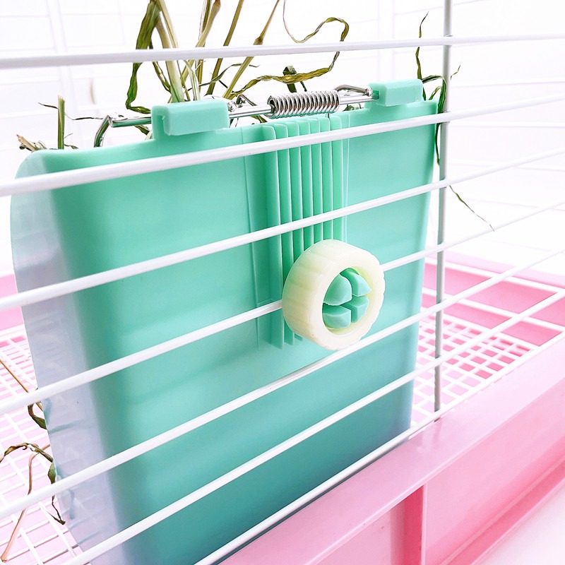 Rabbit Feeder Holder Hay Feeding Dispenser Container For Rabbit Guinea Pig Small Animals Hanging Cage