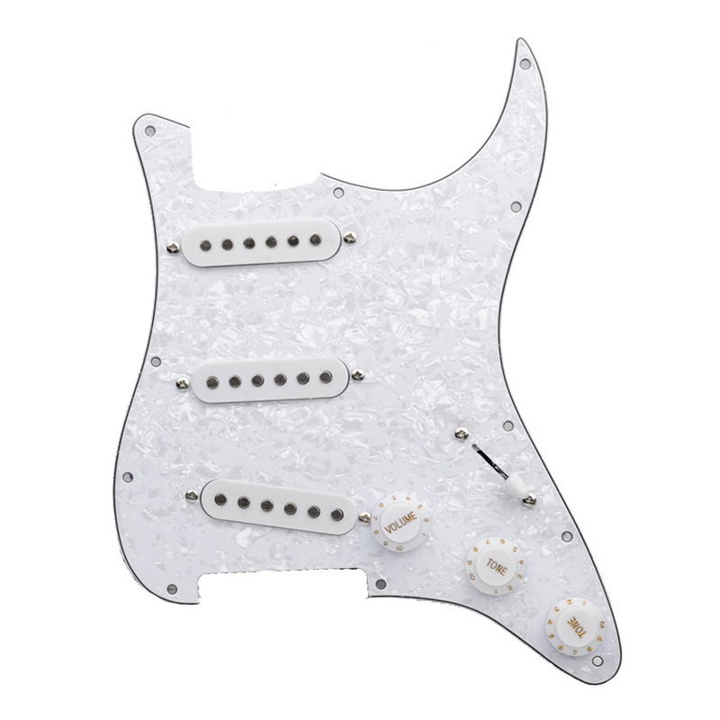Multi Colour SSS Pickguard Electric Guitar Pickguard and Black White SSS Loaded Prewired scratchplate Assembly