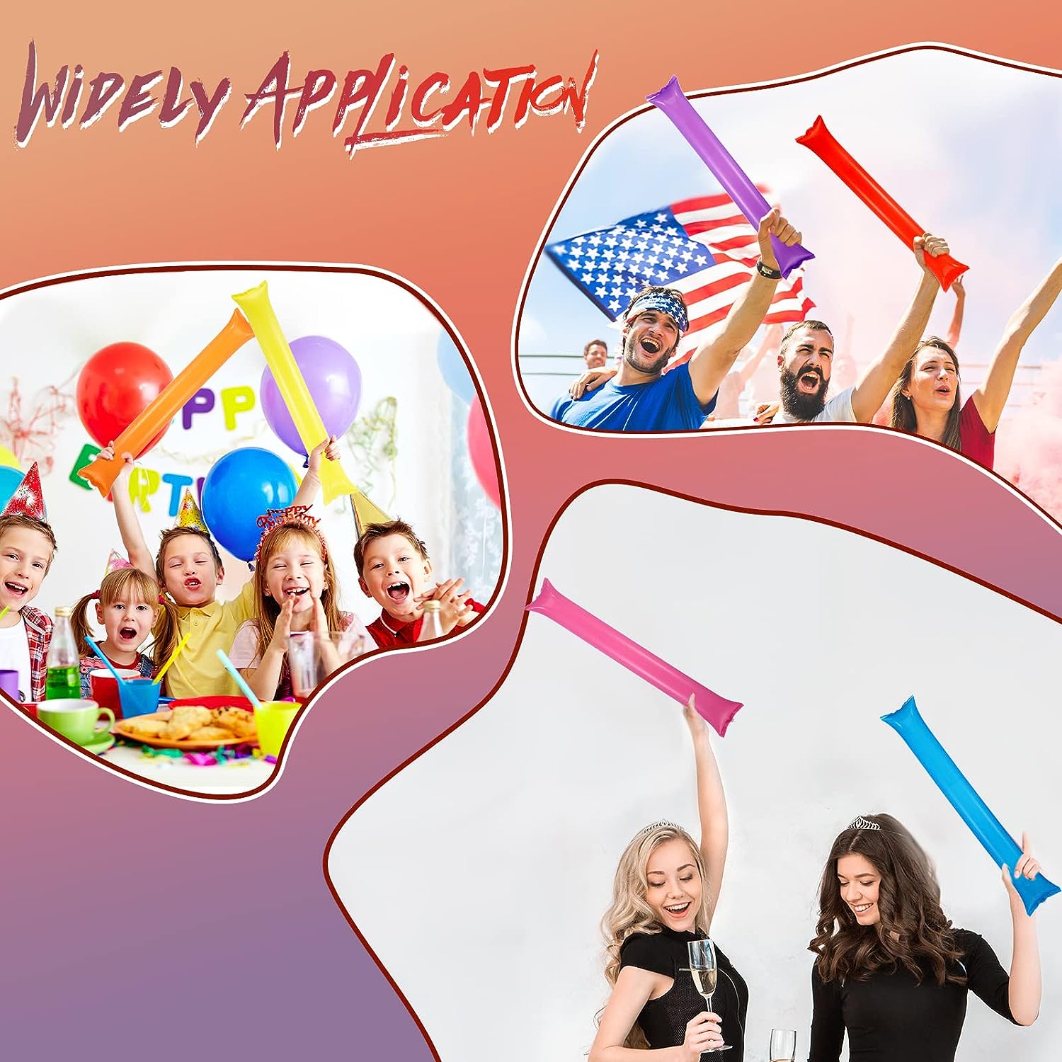 Colorful Cheering Sticks Cheerleaders Refueling Stick Cheer Long Strip Balloons Party Music Festival Concert Props Noise Maker