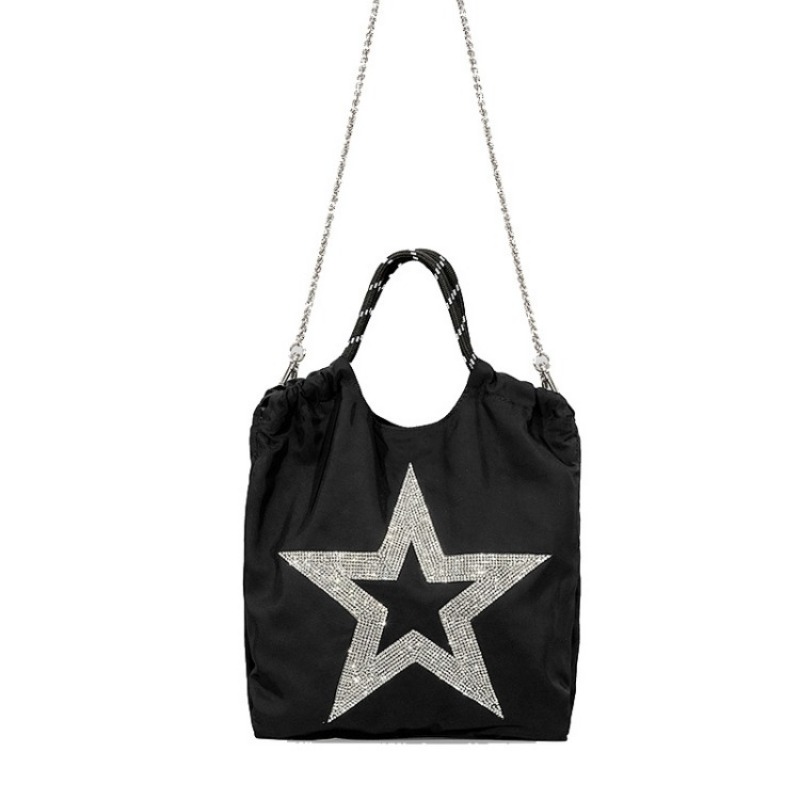 Casual Simple Star Dia Drawstring Shoulder Crossbody Bag Vintage Streetwear Trendy Handbags Women Y2k All Match Tote Bags 638b8