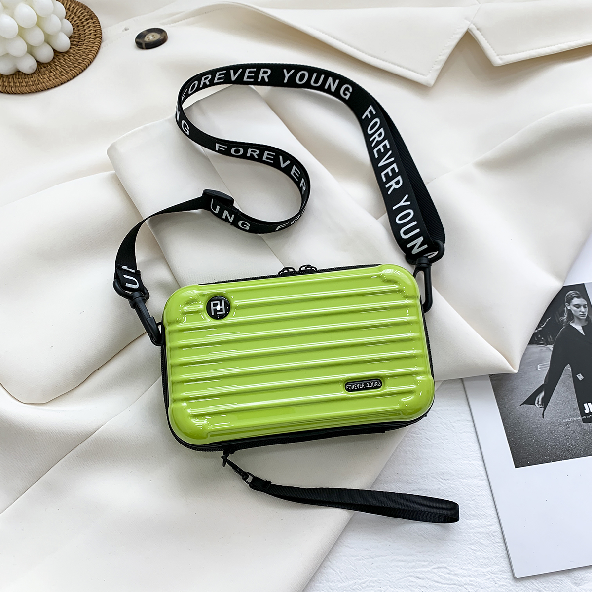 Lage Crossbody Shoulder Personality Hand-Held Mini Suitcase-Style Box Small Square Women's Bag
