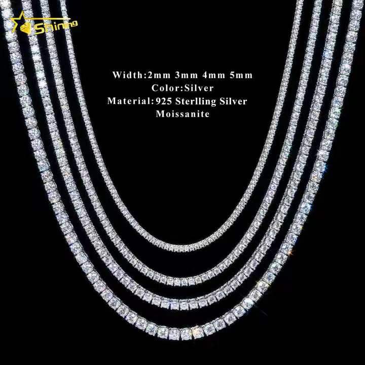 bracelet tennis Hip Hop necklace fashion Jewelry Pass Dia Tester 5mm vvs moissanite iced out cuban chain for men women