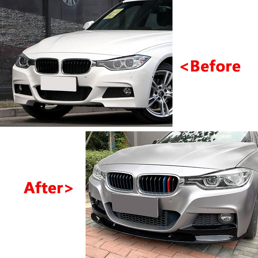 For 3 Series F30 F31 M-Tech 320i 2013-2019 Front Bumper Splitter Lip Shovel Diffuser Spoiler Protector Cover Kit