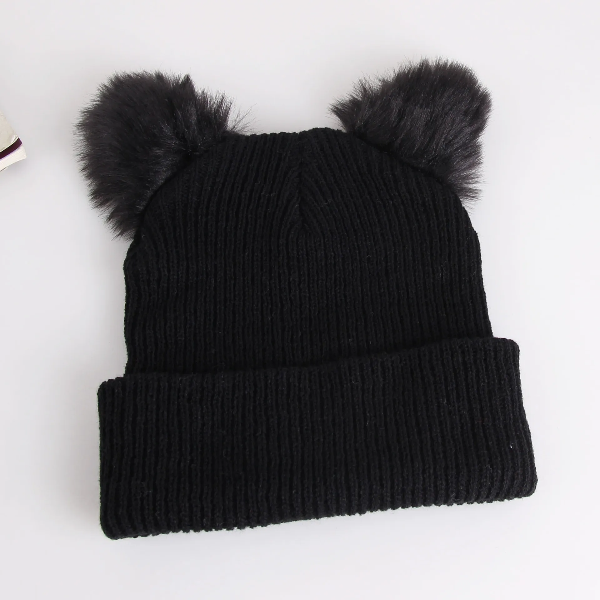 Cute Knitted Wool Hat Women Ins Hooded Caps Hiphop Beanies Winter Warm Cat Pig Ear Woolen Hats Design Kpop Personality Bonnet