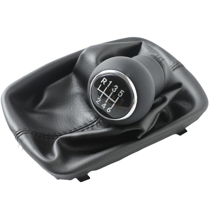 5/6 Speed Black / Gray Leather Car Gear Shift Knob Lever Gaiter Boot Cover Collar For Audi A6 C5 A4 B5 A8 D2 1998 1999 2000 2001 ea7ca