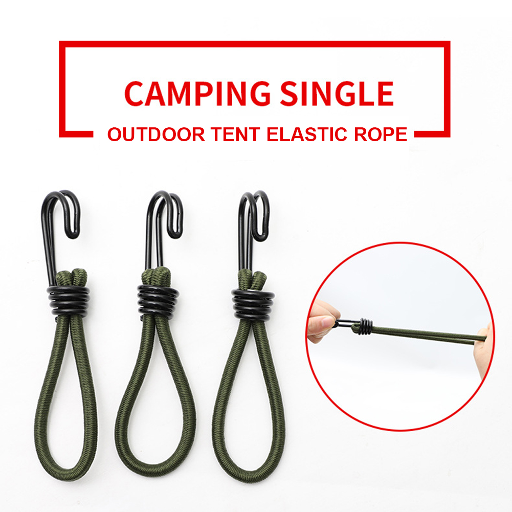 1-5Pcs Elastic Hook Loop Tie Down Strap Wire Fix Canopy Tarp Tent Kayak Shock Cord Bungee Rope Lage Straps