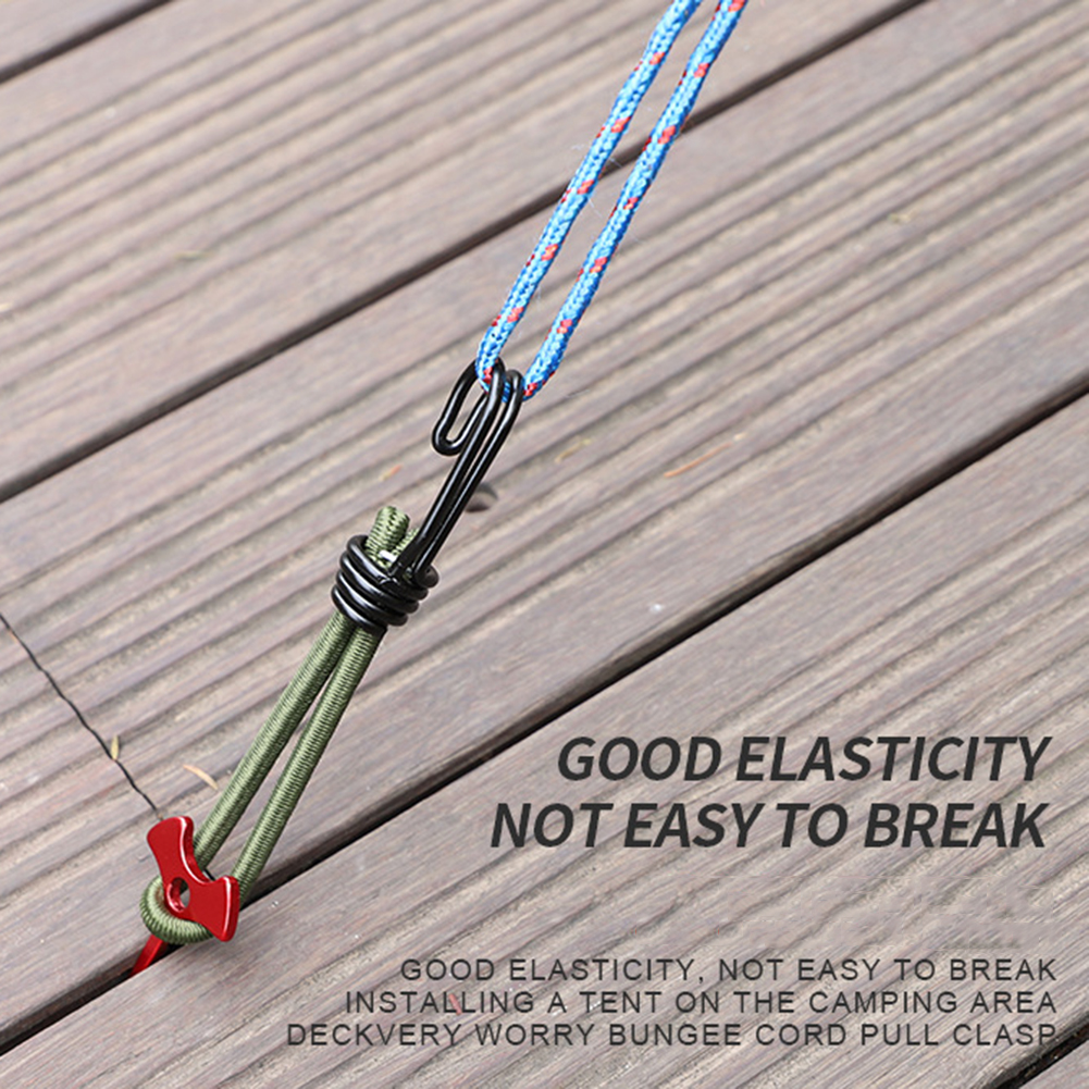 1-5Pcs Elastic Hook Loop Tie Down Strap Wire Fix Canopy Tarp Tent Kayak Shock Cord Bungee Rope Lage Straps