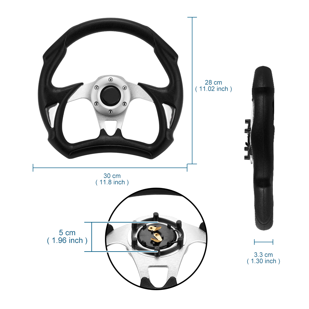 Black/Blue Aluminum Flat Dish Car Steering Wheel with Horn Drifting JDM Racing Sport Leather Effect With Original Logo