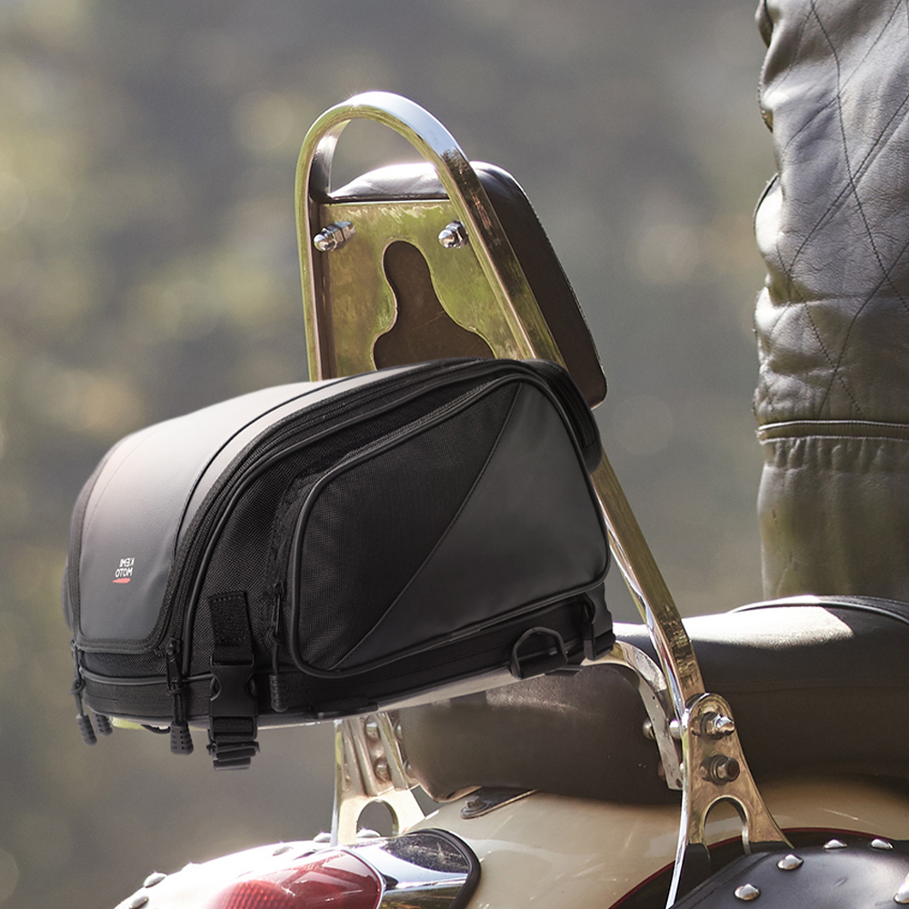Tail Expandable Sissy Bar Bag Waterproof Motorcycle Travel Rear Seat Bags Helmet Lage Rack Universal for
