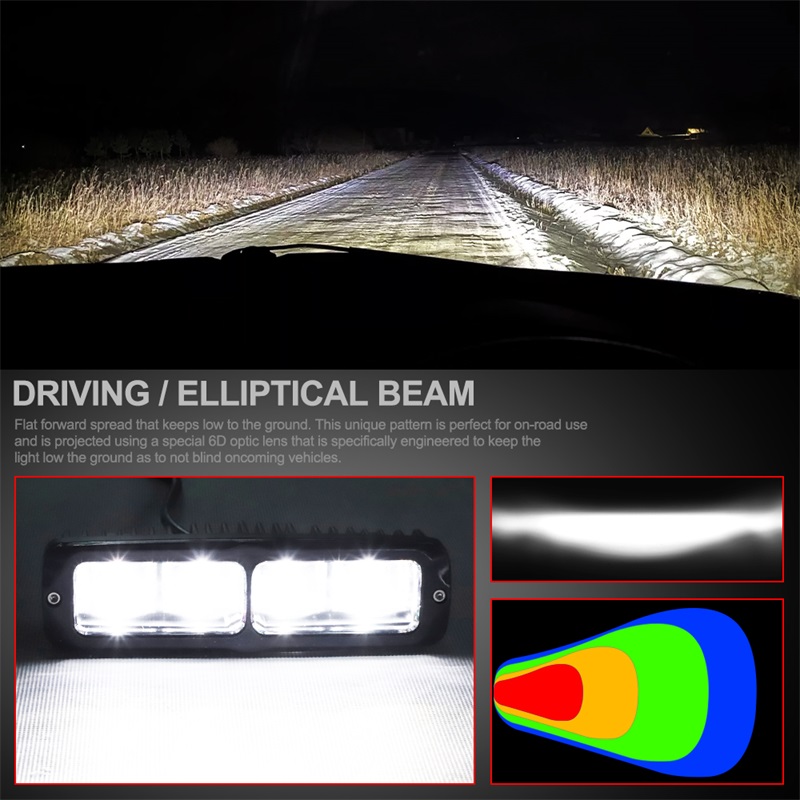 6 inch 6D LED Light Bar 30W LED Bar Work Light Off Road4x4 Driving Light Fog Light 6000K For Car Truck Tractor Trailer ATV SUV d35ad