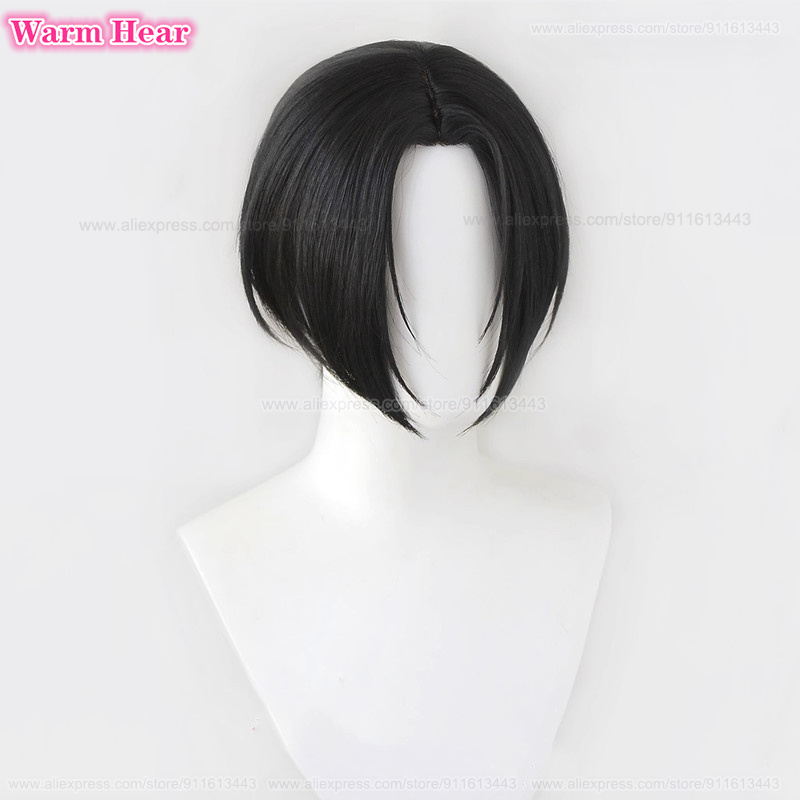 Cosplay 30Cm Oosaki Nana Wig Anime NANA Unisex Short Black ddmysmile Middle Part Wig Hair Heat Resistant Hair Halloween Ddmysmile Party Wis +Wig Cap S