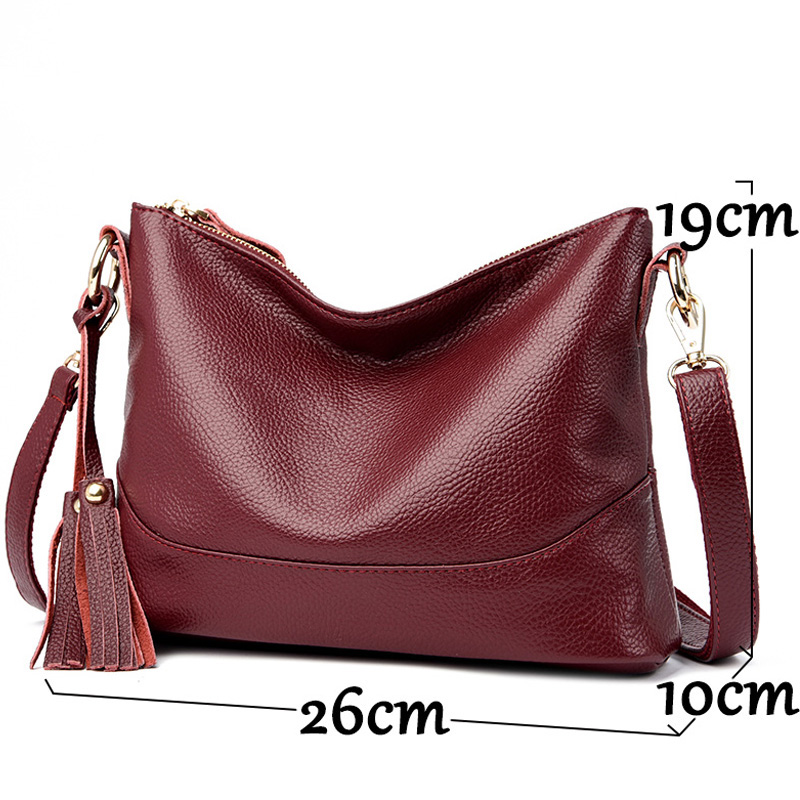 Crossbody Bags Soft Leather Women Brand Designer Ladies Handbag Purses Travel Female Shoulder Bag Large Capacity Adjustable Strap