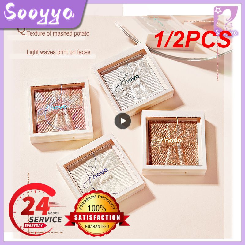 highlighter 1/2PCS Colors 5 Shimmer Tone Repair Highlight makeup Facial Bronzers Palette 3D Illuminator Contour Powder cosmetics smile