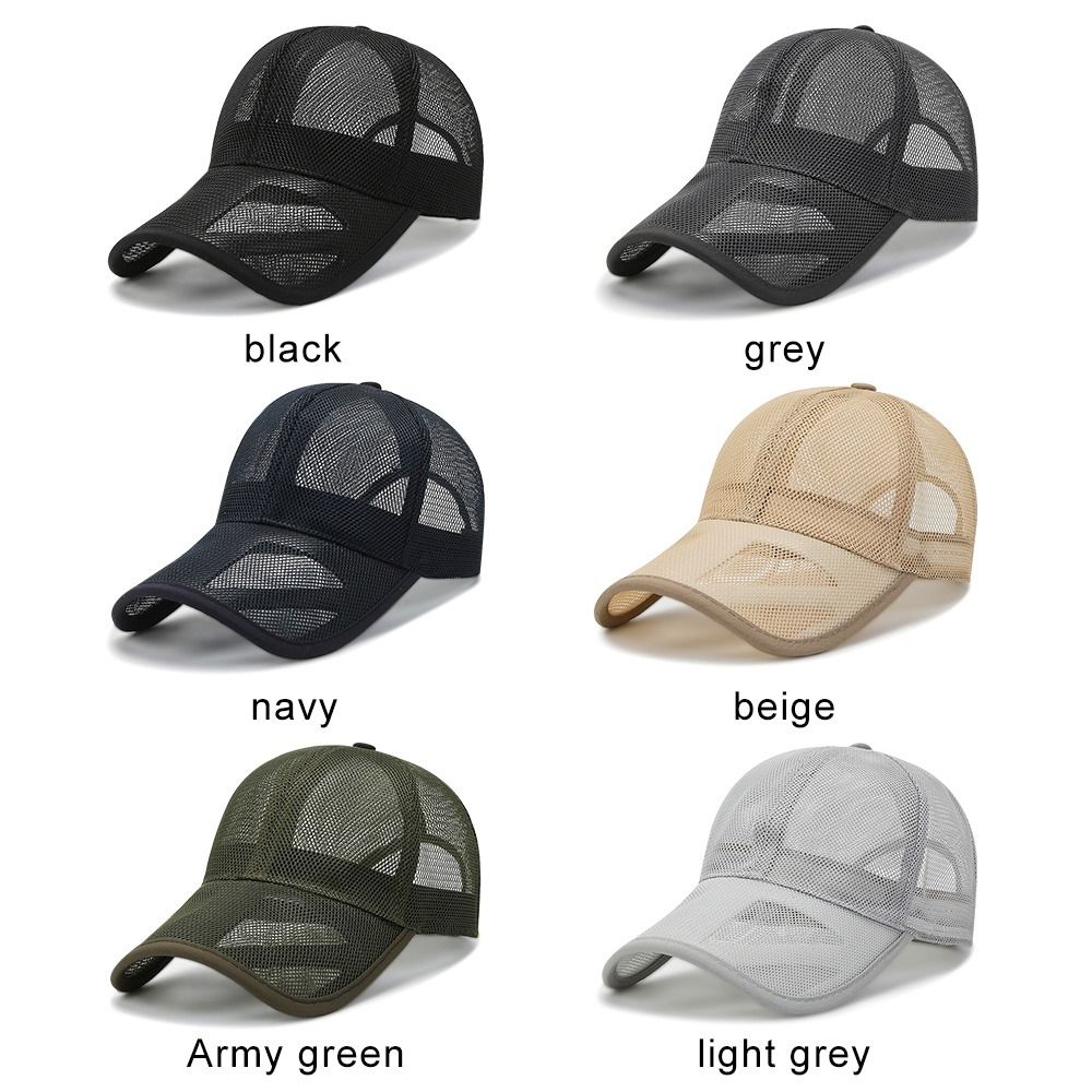 Summer Full Mesh Baseball Cap Unisex Trucker Cap Trucker Caps Men Fishing Hat Quick Dry Golf Running Hat Adjustable Snapback Hat