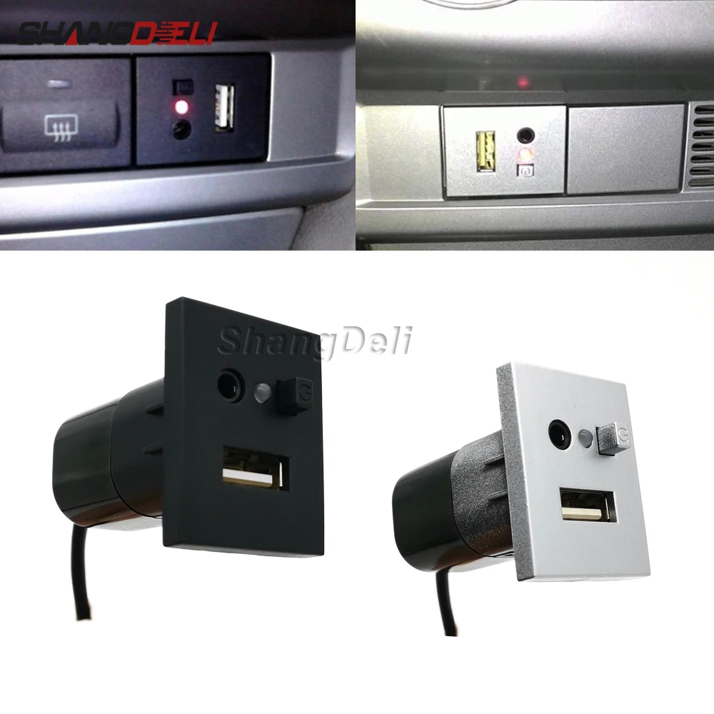 For Ford Focus 2 MK2 2009 2010 2011 C-MAX Kuga Mk1 Car USB AUX Input Adapter Mini Cable USB Jack Interface Switch Accessories