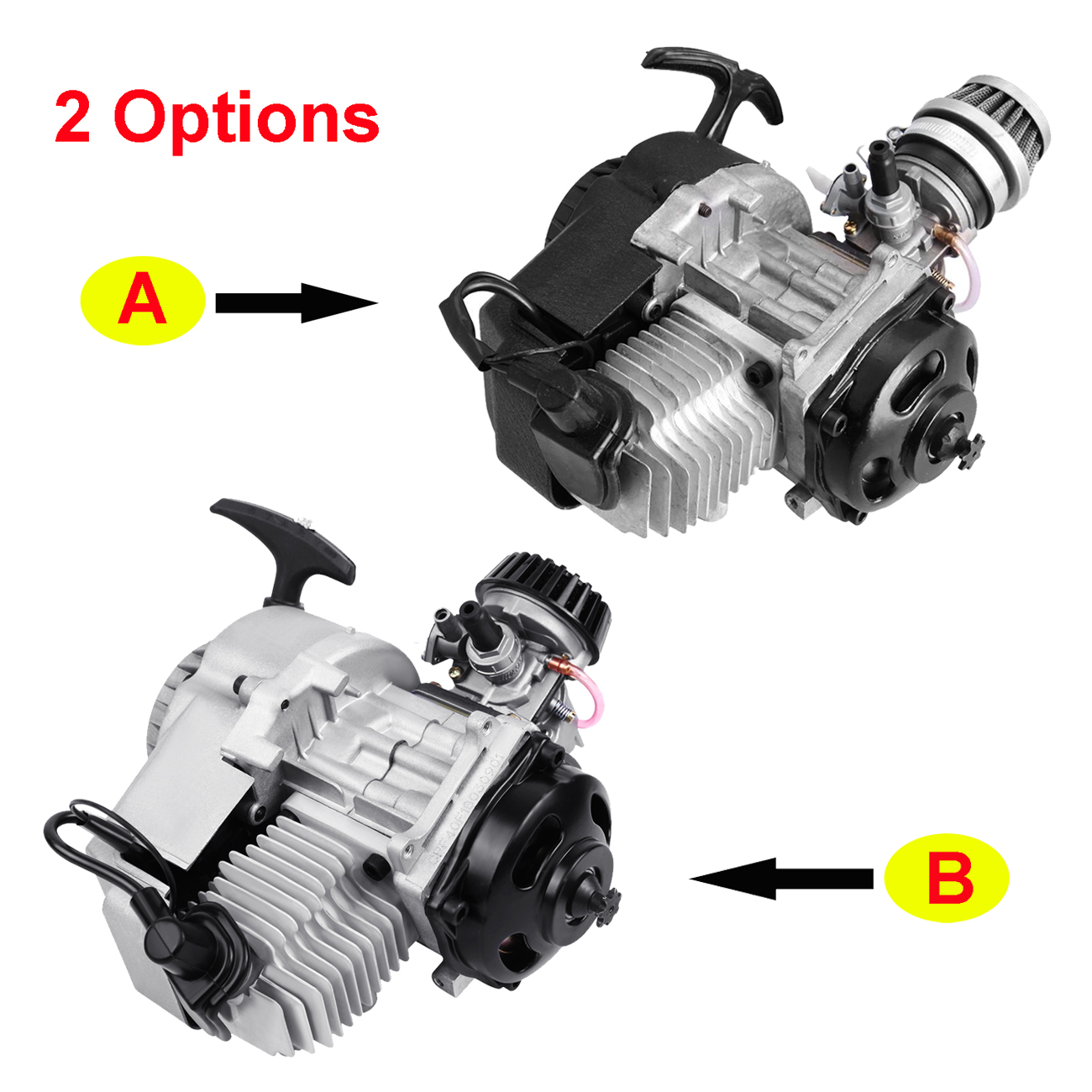 49CC 2-Stroke Pull Start Engine Motor Fits Mini Dirtbike Motorbike Scooter ATV Buggy 4 Wheel Quad Pit Pocket Bike Cross Bicycle