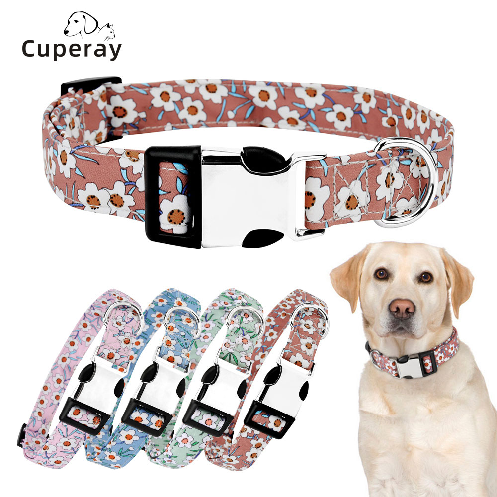 Dog Collar for Medium Dogs-Special Design Cute Small Medium Large Girl Pet Collar Soft Adjustable Fancy Floral Sunflower Collar