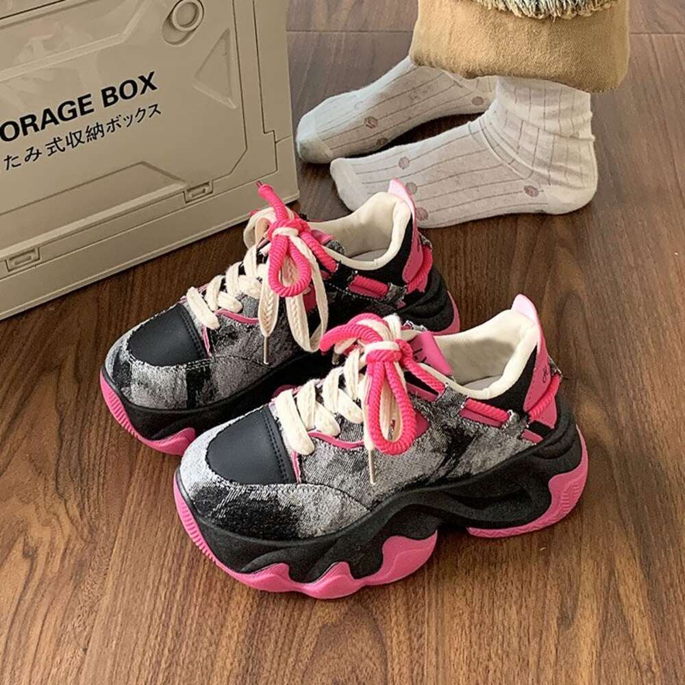 Small Thick Sole Dad Shoes, Female Heightening 2024 New Spring and Autumn Leisure Sports Shoes