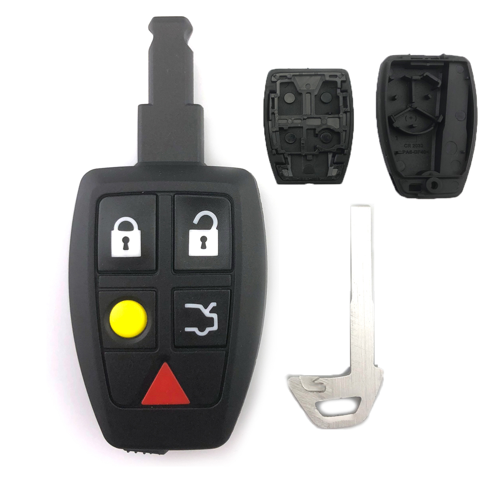 YIQIXIN 5 Buttons Key Case For Voo C30 C70 XC90 V70 S40 S60 V50 2008 2009 2010 2011 Smart Card Cover Insert Blade Housing Fob 80a63