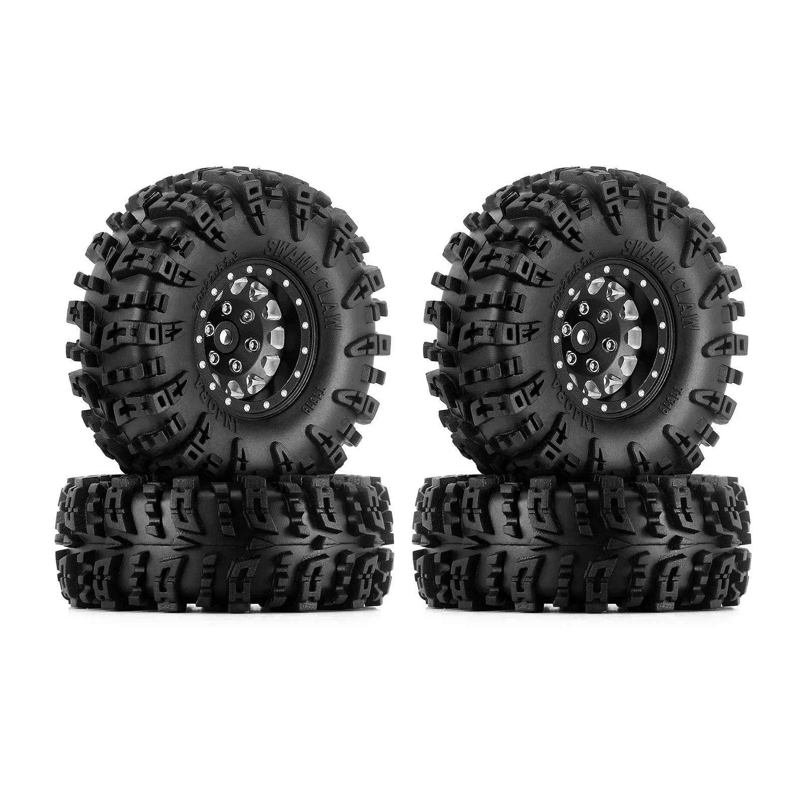 INJORA Swamp Claw 70*27mm S5 Mud Terrain 1.3 Wheel Tires Set for 1/18 1/24 RC Crawler Car