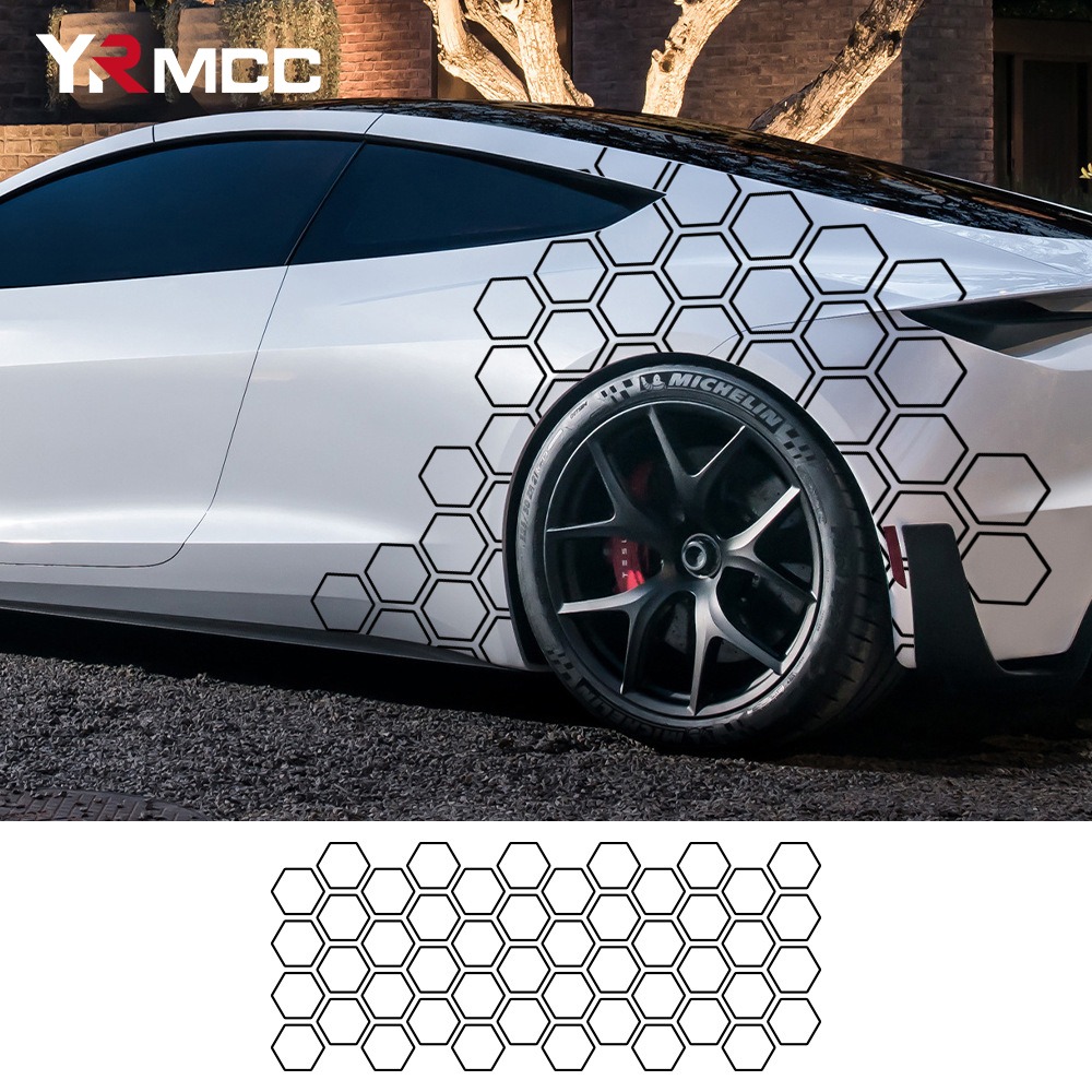 Universal Honeycomb Open Style Auto Graphics Vinyl Decor Tuning Car Side Sticker For Audi