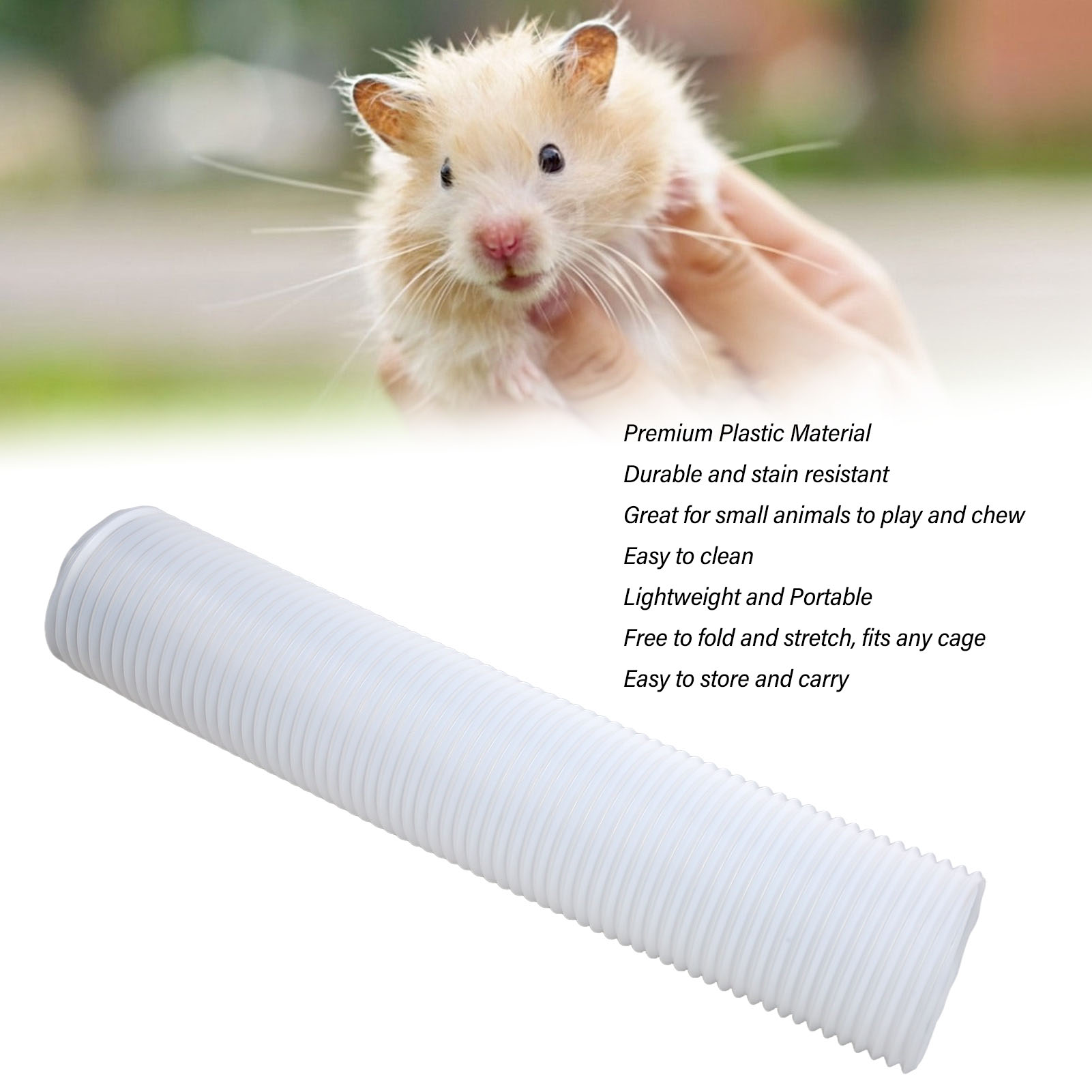 Small Animal Play Tunnel Collapsible Plastic Hideout Pet Tube Toy For Kitten Puppy Rabbit Chinchilla