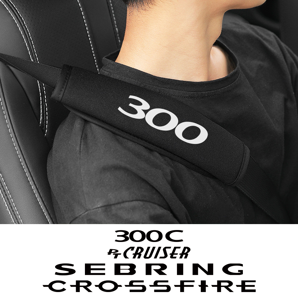 2PCS Car Seat Belt Cover Pad For Chrysler 300 300C PT Cruiser Voyager Sebring Pacifica 2004 Crossfire 200 Auto Accessories