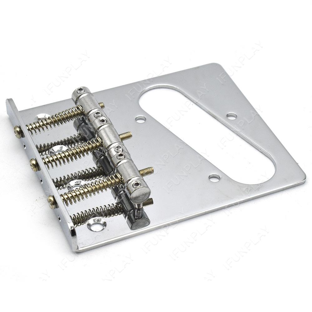1Pcs Electric Guitar Tailpiece Bridge for TL Electric Guitar 3/6 Saddle Bridge Chrome Guitar Parts Accessories