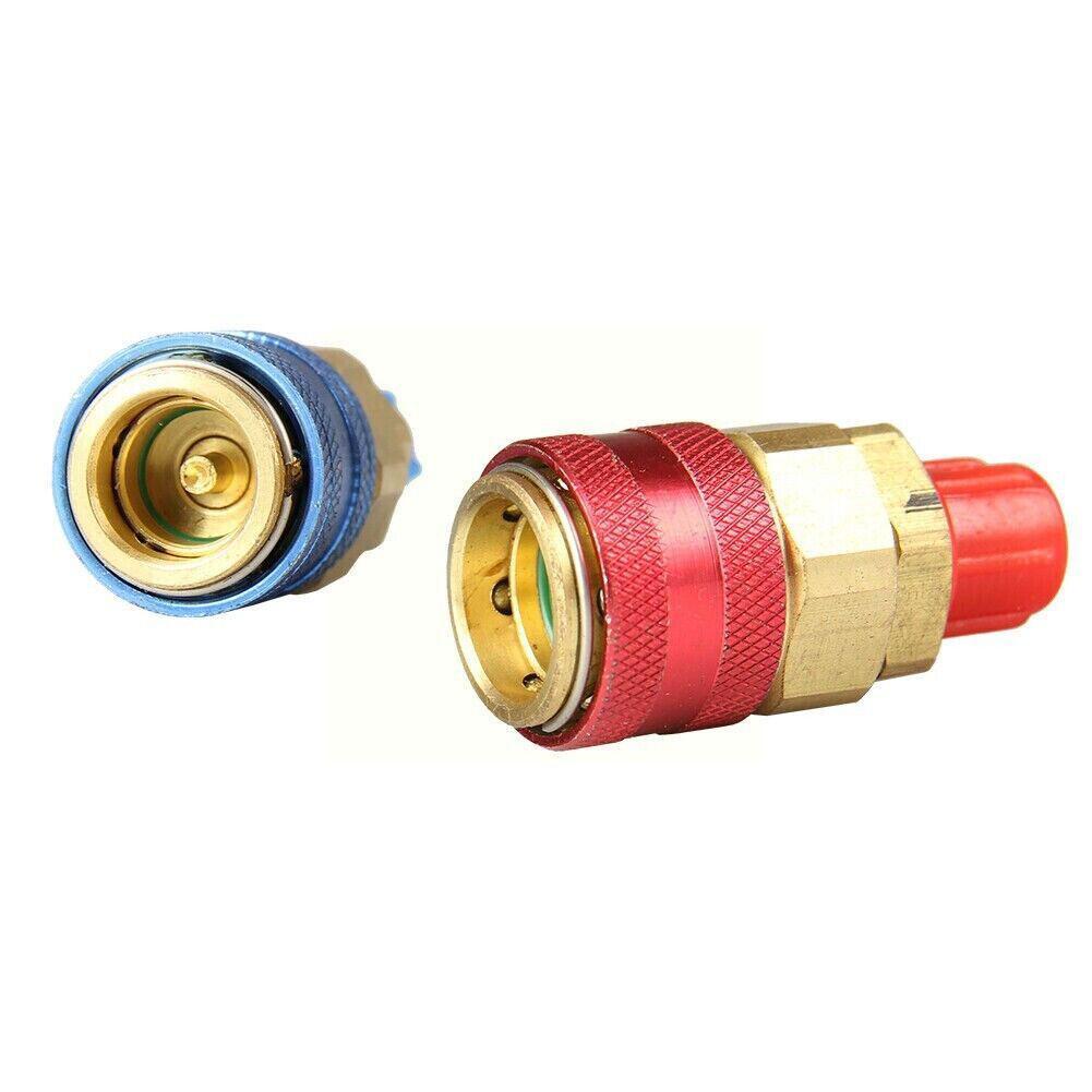R134A Low High Auto Car Quick Coupler Connector Brass Air Refrigerant Adjustable Adapters AC Car Conditioning Gauge Manifol Z9M9